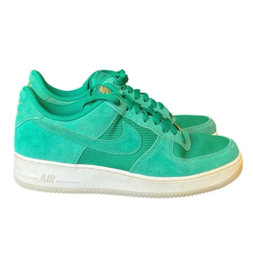 Nike Air Force 1 Low '07 LV8 Green Gold Suede Sneakers Men's Size 9.5 - Picture 1 of 9